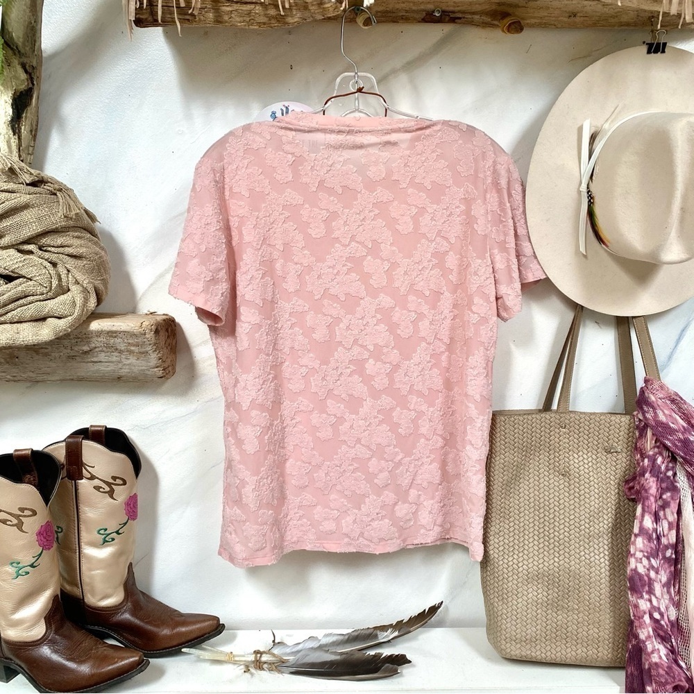 Wilfred DUSTY ROSE 🌹 burned out fabric boho blouse w prairie shabby chic vibe - Picture 7 of 10
